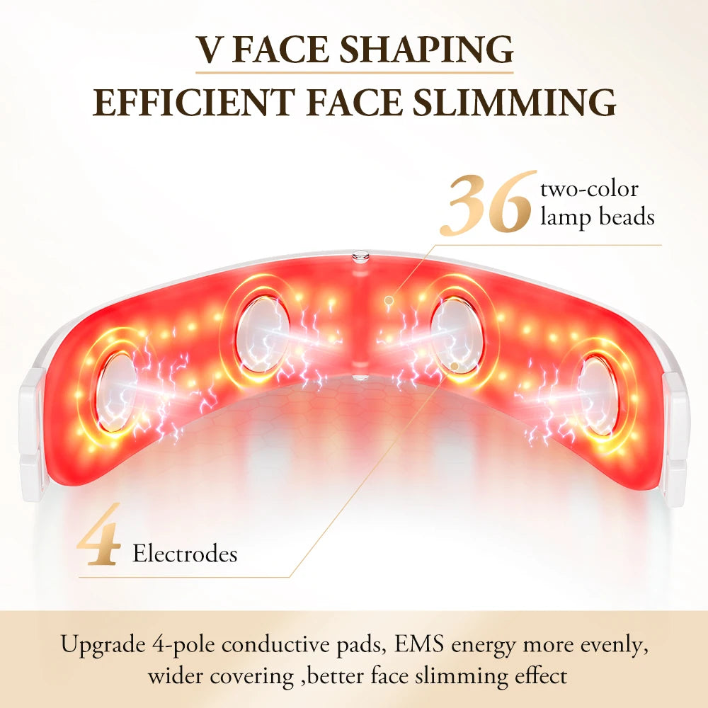 ANLAN V-Face Lifting Beauty Device 4-pole Double Chin Remove Microcurrent Facial Slimming Red/Blue Light Skincare Massager