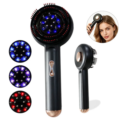 Electric Head Massage Comb Rechargeable 660nm Red Light Hair Care Portable Kneading Relax Head Scalp Massager Blood Circulation