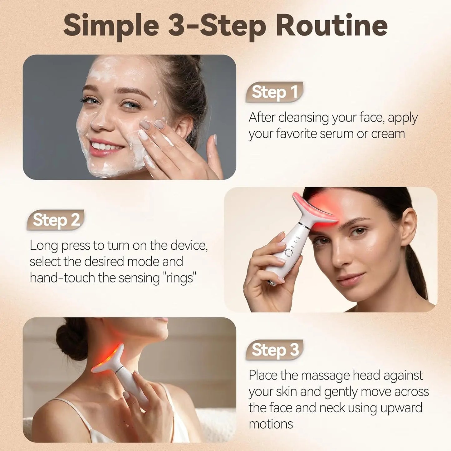 3 in 1 Facial Massager Face Sculpting Tool Skin Tightening Beauty Toning Device Double Chin Reducer for Jawline & Neck Lifting