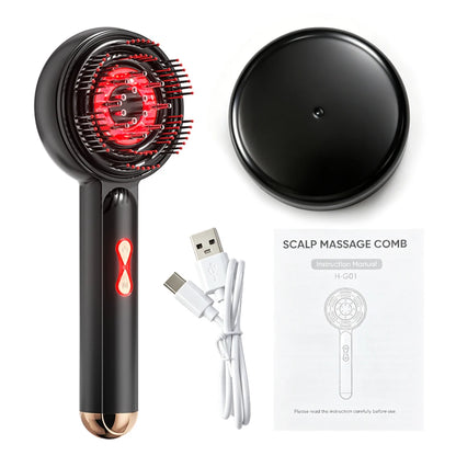 Electric Head Massage Comb Rechargeable 660nm Red Light Hair Care Portable Kneading Relax Head Scalp Massager Blood Circulation
