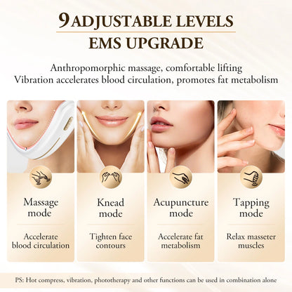 ANLAN V-Face Lifting Beauty Device 4-pole Double Chin Remove Microcurrent Facial Slimming Red/Blue Light Skincare Massager