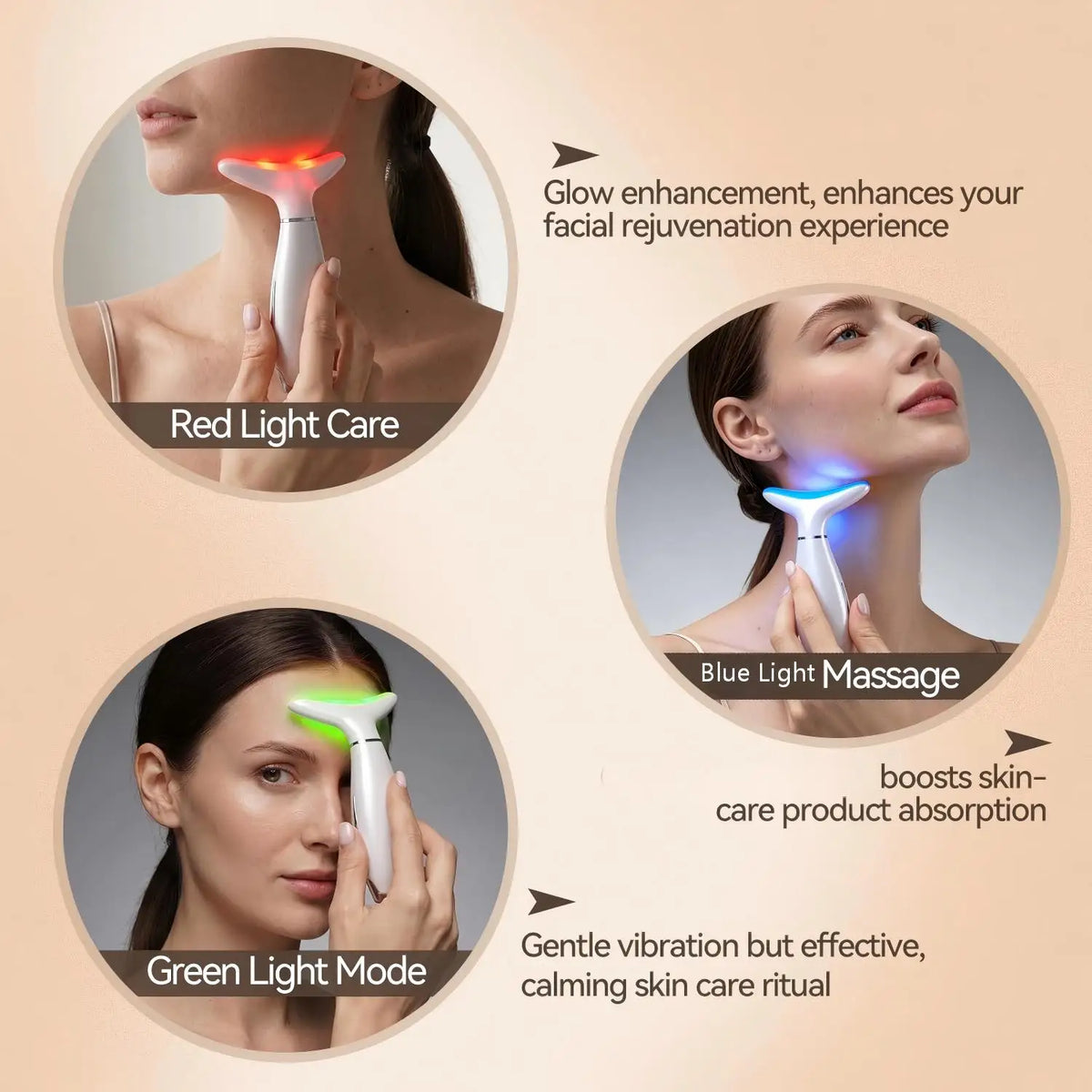 3 in 1 Facial Massager Face Sculpting Tool Skin Tightening Beauty Toning Device Double Chin Reducer for Jawline & Neck Lifting