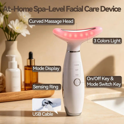 3 in 1 Facial Massager Face Sculpting Tool Skin Tightening Beauty Toning Device Double Chin Reducer for Jawline & Neck Lifting