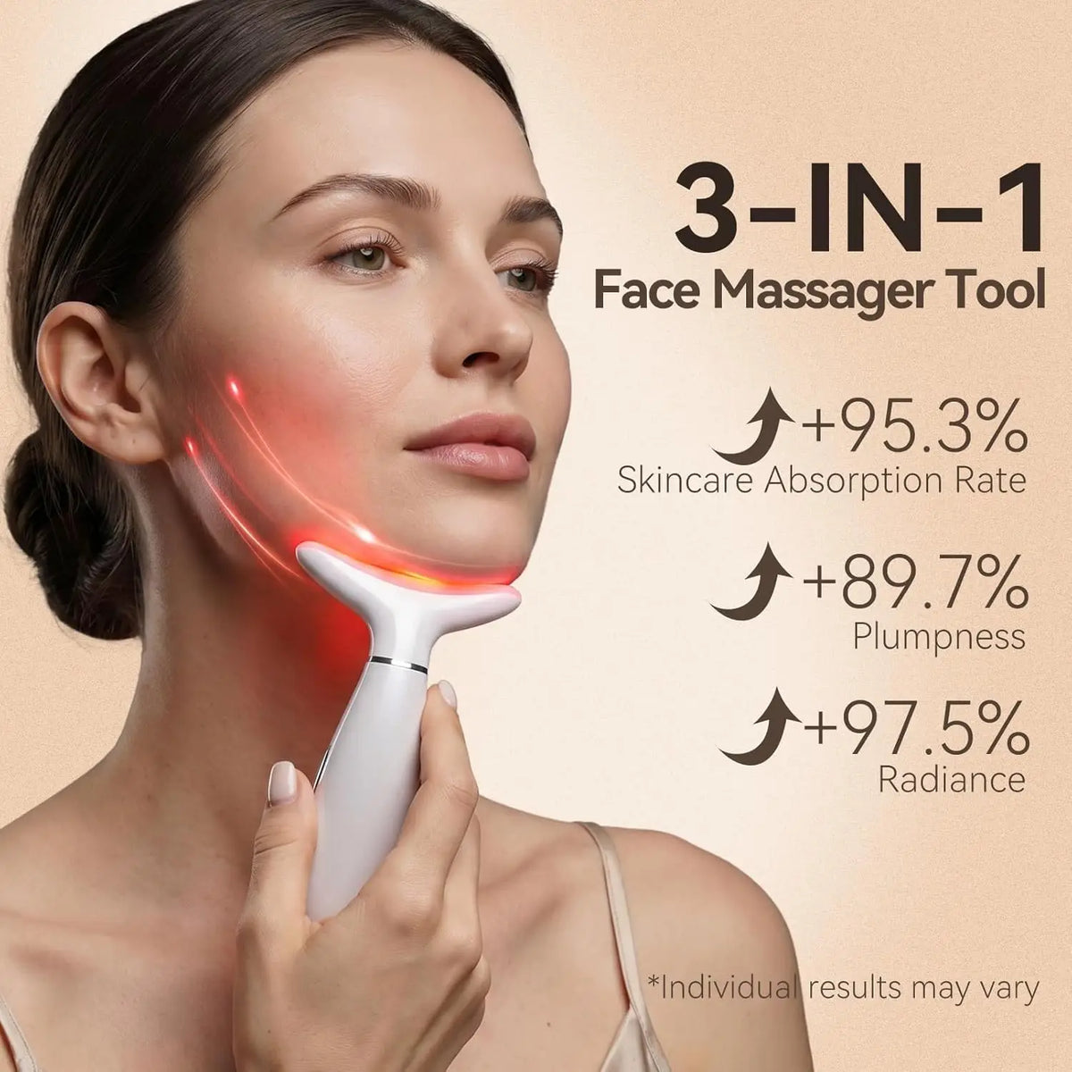 3 in 1 Facial Massager Face Sculpting Tool Skin Tightening Beauty Toning Device Double Chin Reducer for Jawline & Neck Lifting
