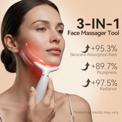 3 in 1 Facial Massager Face Sculpting Tool Skin Tightening Beauty Toning Device Double Chin Reducer for Jawline & Neck Lifting